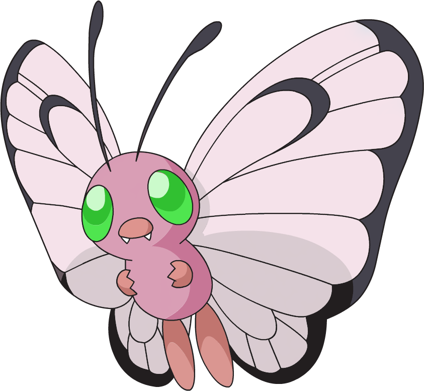 012 Butterfree Ag Pink Shiny - Pokemon Butterfree Pink (843x777), Png Download