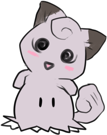 Pikachu Cat White Black Pink Mammal Small To Medium - Clefairy Mimikyu (471x503), Png Download