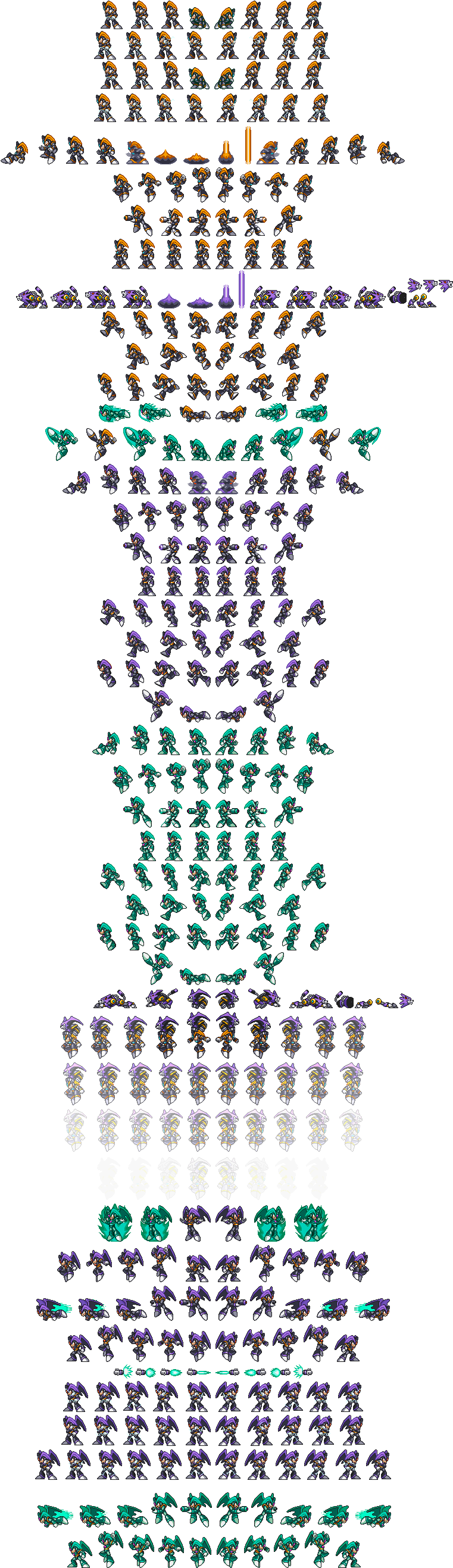 Bass & Treble - Megaman 7 Sprites (800x2639), Png Download