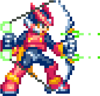 Mega Man > Thread > Need Help Designing A Zero-style - Megaman Zero Png Sprite (490x383), Png Download