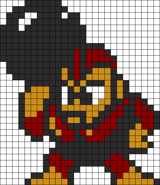 Bomberman Megaman Perler Bead Pattern / Bead Sprite - 8 Bit Mega Man Bomb Man (547x631), Png Download