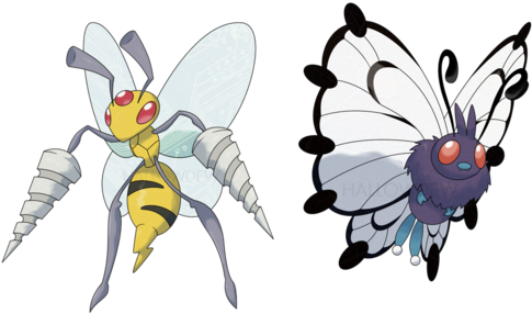 Mega Beedrill And Mega Butterfree - Pokemon Butterfree Mega Evolution (500x301), Png Download