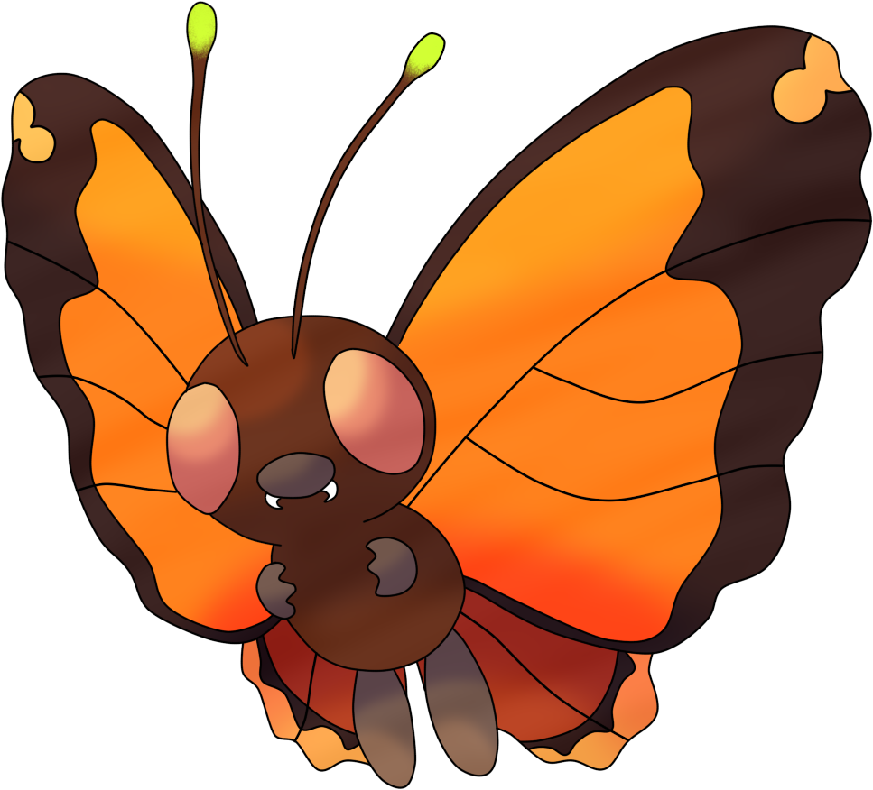 Alolan Butterfree - Orange Butterfree (1000x1000), Png Download