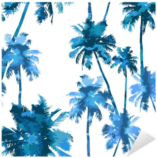 Vinilo Pixerstick Patrón Sin Costuras De Fondo Tropical - Watercolor Painting (400x400), Png Download