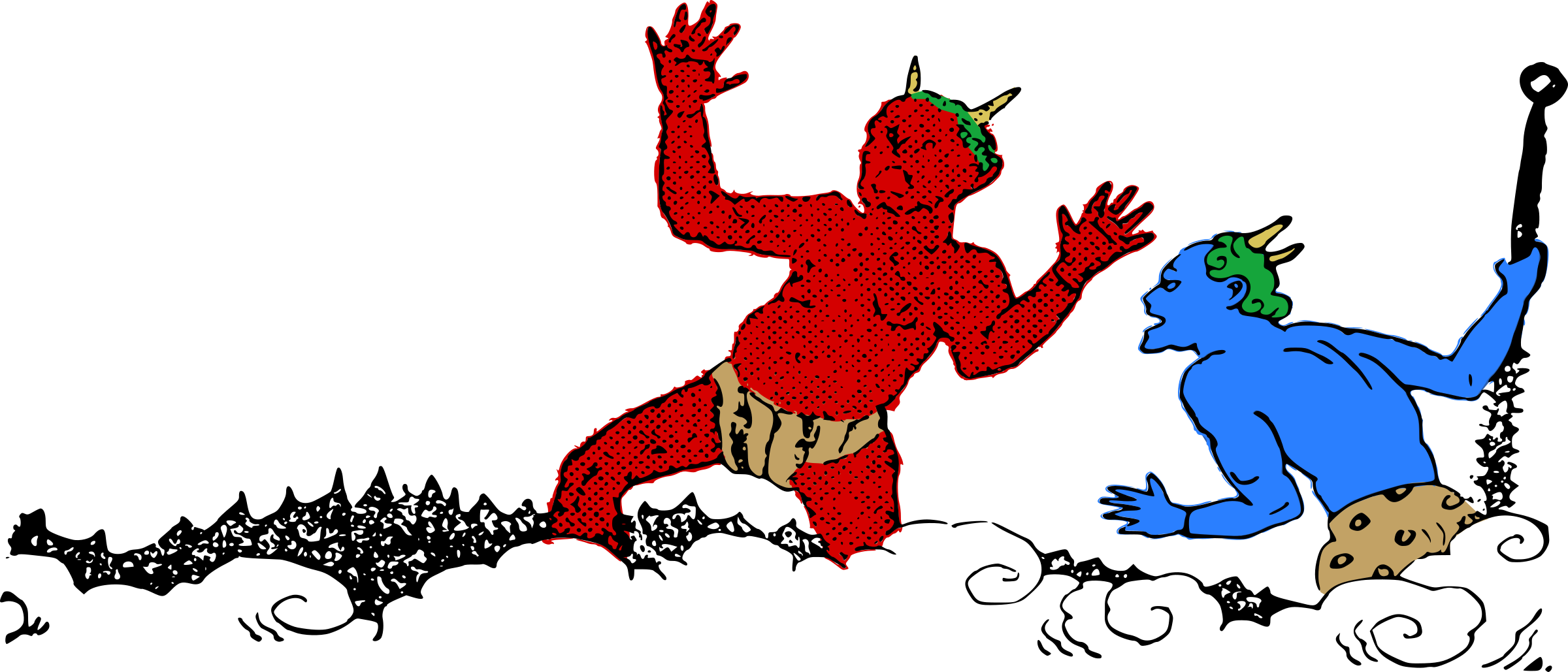 This Free Icons Png Design Of Two Oni (2400x1029), Png Download