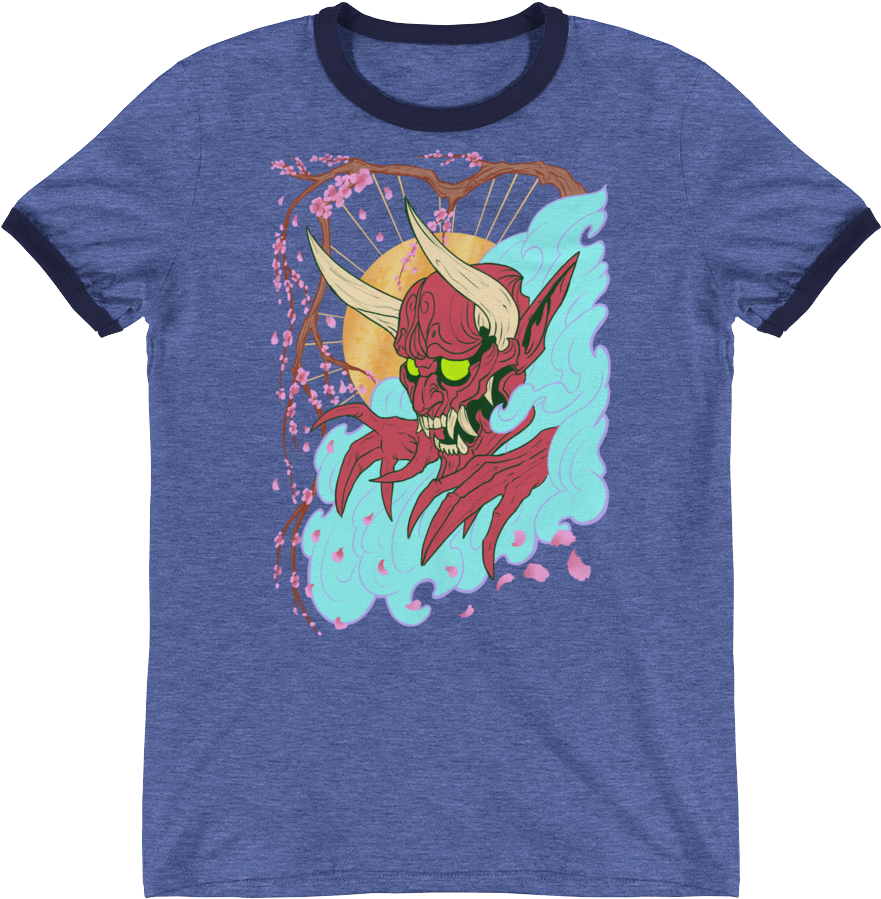 Oni Ringer Tee - Shotgunwillies Conway T Shirt On An Amazing Heather (1000x1000), Png Download