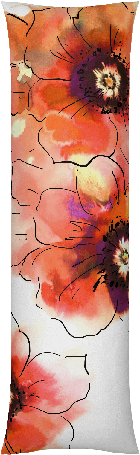 Anemone Orange Body Pillow - Cushion (1600x1600), Png Download