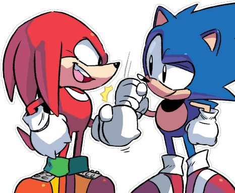 Transparent Image Of Sonic And Knuckles Being Bros - Sonic Mega Drive Knuckles (500x403), Png Download