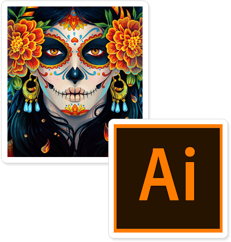 Create Beautiful Vector Art - Day Of The Dead (487x506), Png Download