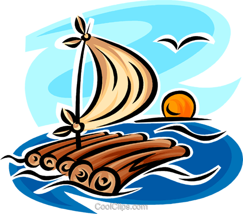 Raft Royalty Free Vector Clip Art Illustration - Raft Clip Art (480x422), Png Download