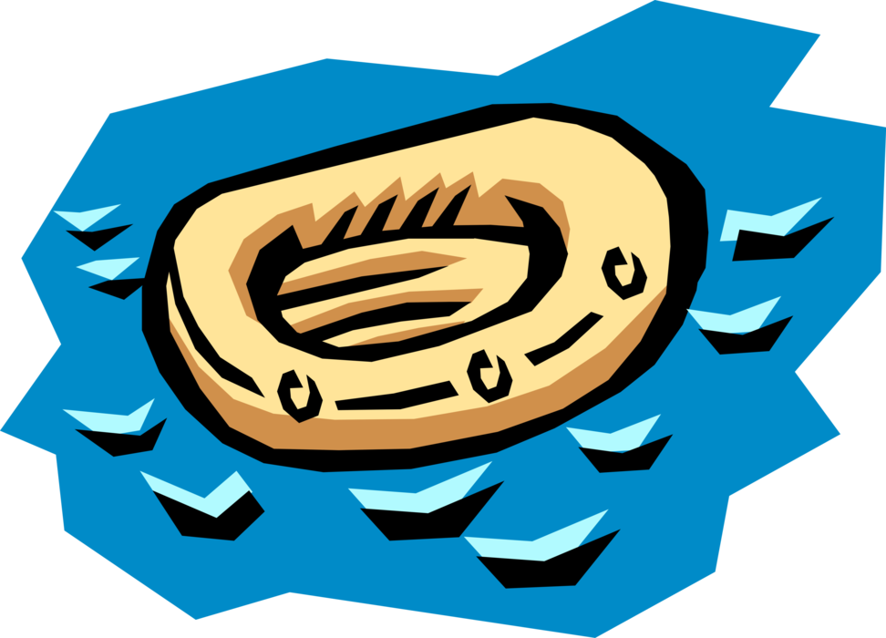 Inflatable Liferaft Image Illustration Of Flotation - Raft Clip Art (972x700), Png Download
