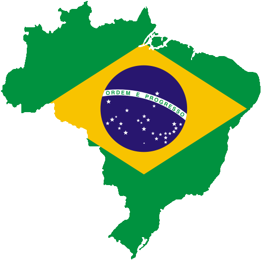 Mapa Do Brasil Com A Bandeira Nacional - Brazil Flag Map (526x524), Png Download