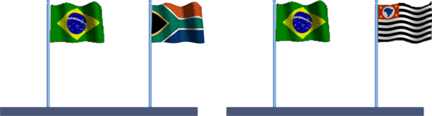 2) Três Bandeiras, Podendo Ser Até 2 Estrangeiras, - Flag (847x229), Png Download