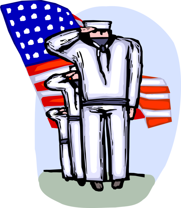 Vector Illustration Of United States Navy Marine Sailors - Illustration (610x700), Png Download