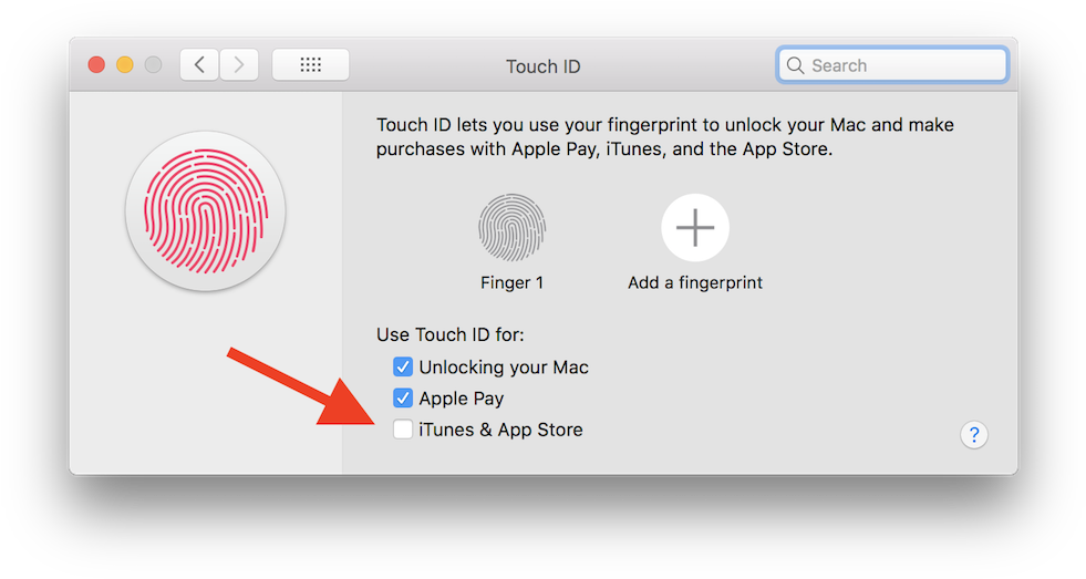 Disable "itunes & App Store" And Reboot The Mac - Touch Id (1000x538), Png Download