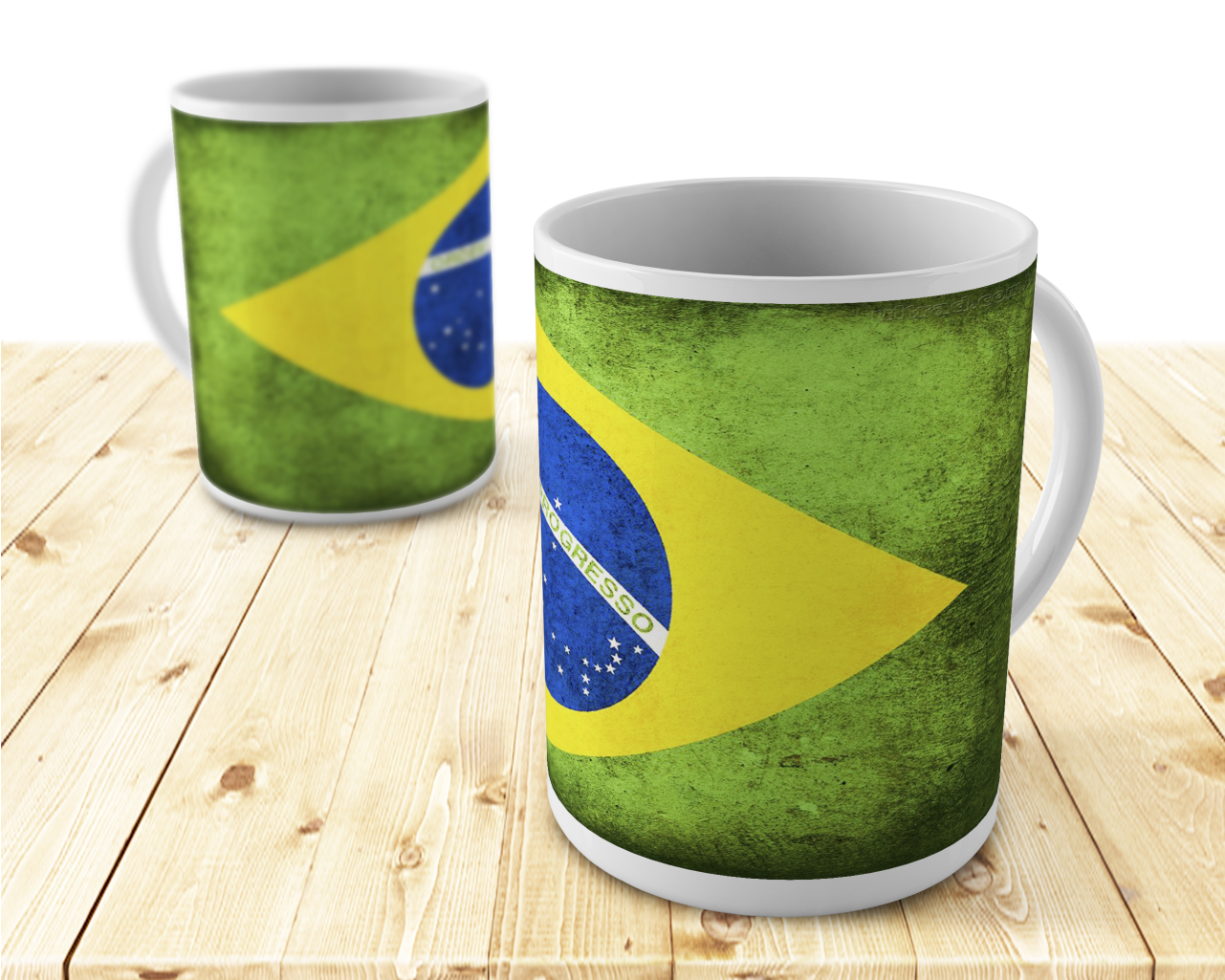 Caneca Bandeira Do Brasil Modelo - Brazil (1600x1024), Png Download