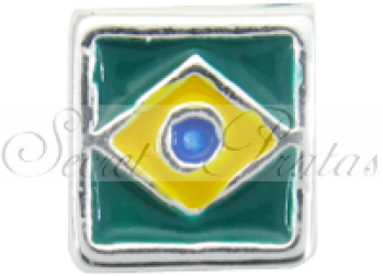 Berloque Bandeira Do Brasil Popup Berloque Bandeira - Emblem (870x1110), Png Download