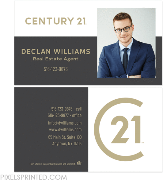 New Century 21 Logo Cards, Century 21 Business Cards, - Bc Real Estate Business Card (600x600), Png Download