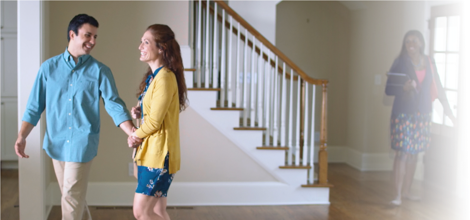 Couple Making An Offer On A House - House (1610x740), Png Download