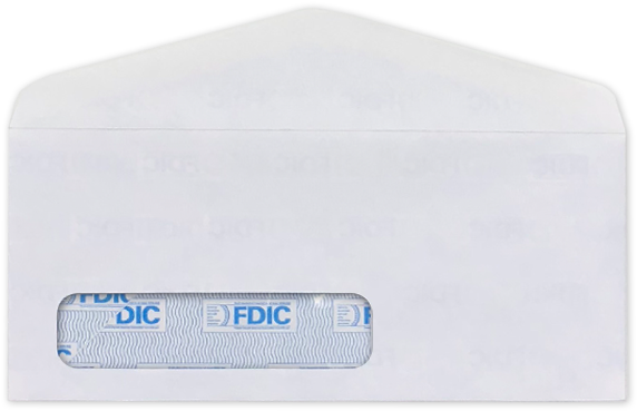 Laser Safe Window Envelopes With Fdic Security Tint - Envelope (600x425), Png Download