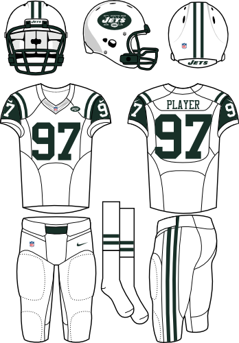 New York Titans - New York Jets Home Uniform (348x500), Png Download