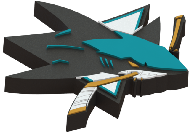 San Jose Sharks Logo 3d Print - San Jose Sharks 3d Logo (667x500), Png Download