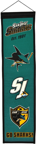 San Jose Sharks Heritage Banner - Teal (500x500), Png Download
