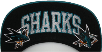 San Jose Sharks Black & White Logo Snapback Hat - Band San Jose Shark Snapback-014 (421x480), Png Download