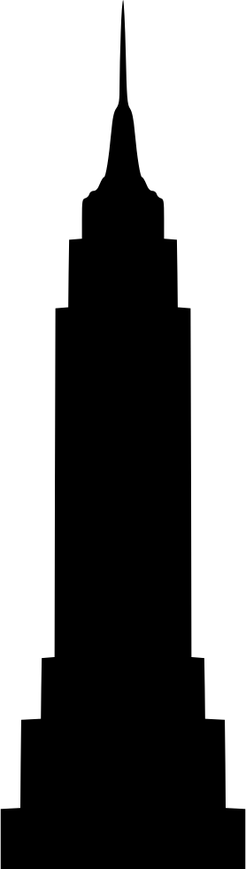 Empire State Building - Empire State Building Black Png (278x980), Png Download