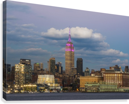 Empire State Building At Sunset With Colour Honouring (429x344), Png Download