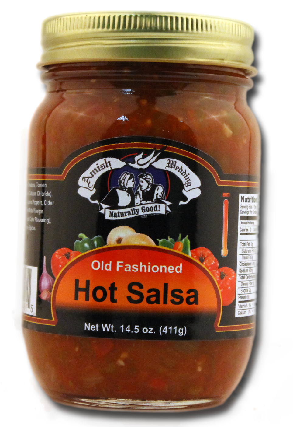 Hot Salsa - Troyer Amish Wedding Hot Salsa - 14.5 Oz. (1022x1443), Png Download