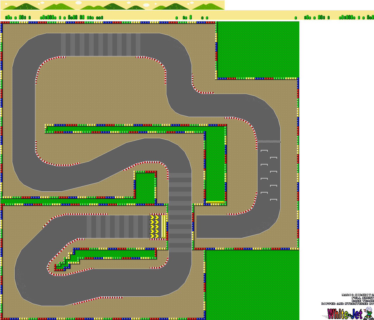 Click For Full Sized Image Mario Circuit 2 - Mario Circuit 2 (1292x1108), Png Download