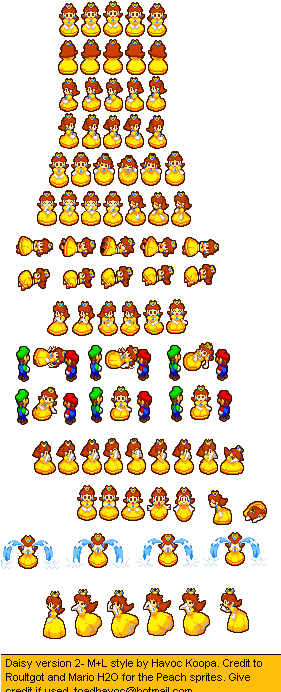 Daisysprites-1 - Sprite Daisy De Mario (280x700), Png Download