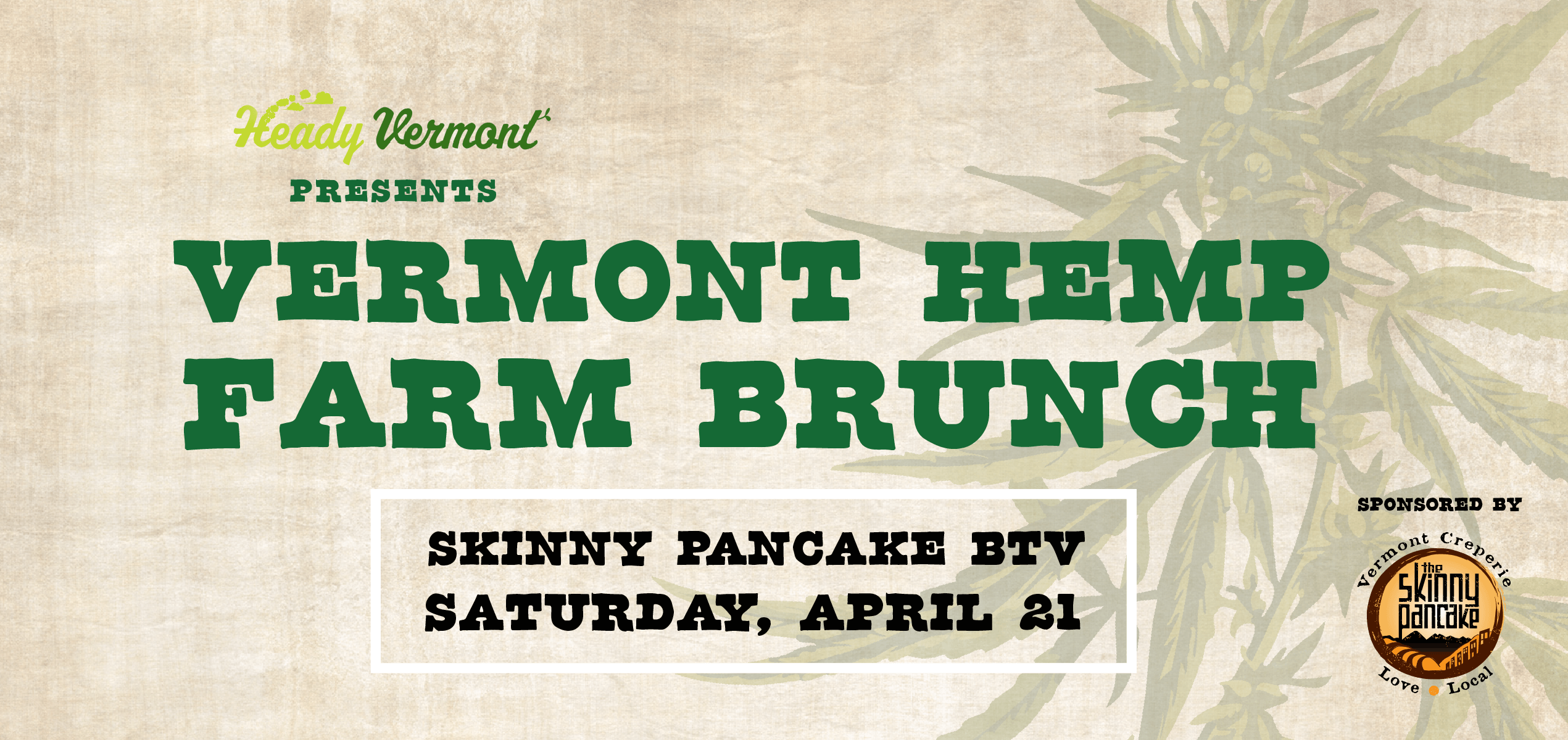 Join Us At Skinny Pancake On The Burlington Waterfront - Skinny Pancake (2541x1200), Png Download