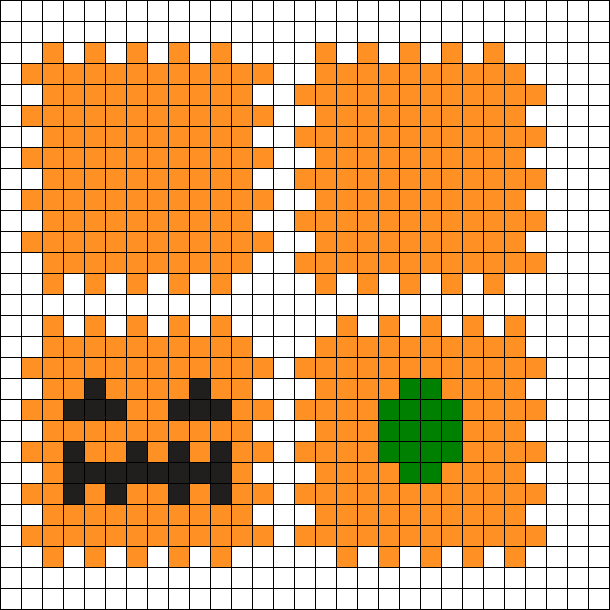 3d Pumpkin Perler Bead Patterns (610x610), Png Download