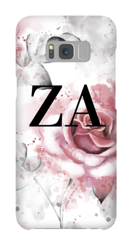 Personalised Floral Rose Initials Samsung Galaxy S8 - Mobile Phone Case (480x480), Png Download