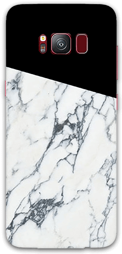 Black And White Marble Pattern Samsung S8 Mobile Case - Mobile Phone (600x600), Png Download