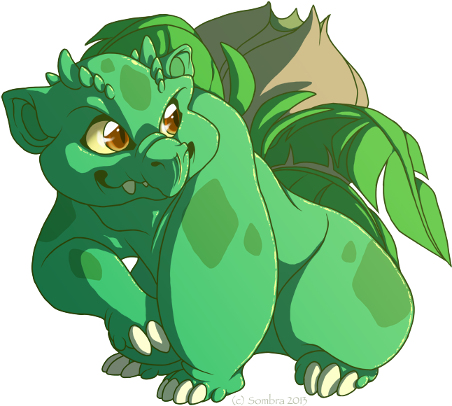 #002 Ivysaur - Cartoon (600x530), Png Download