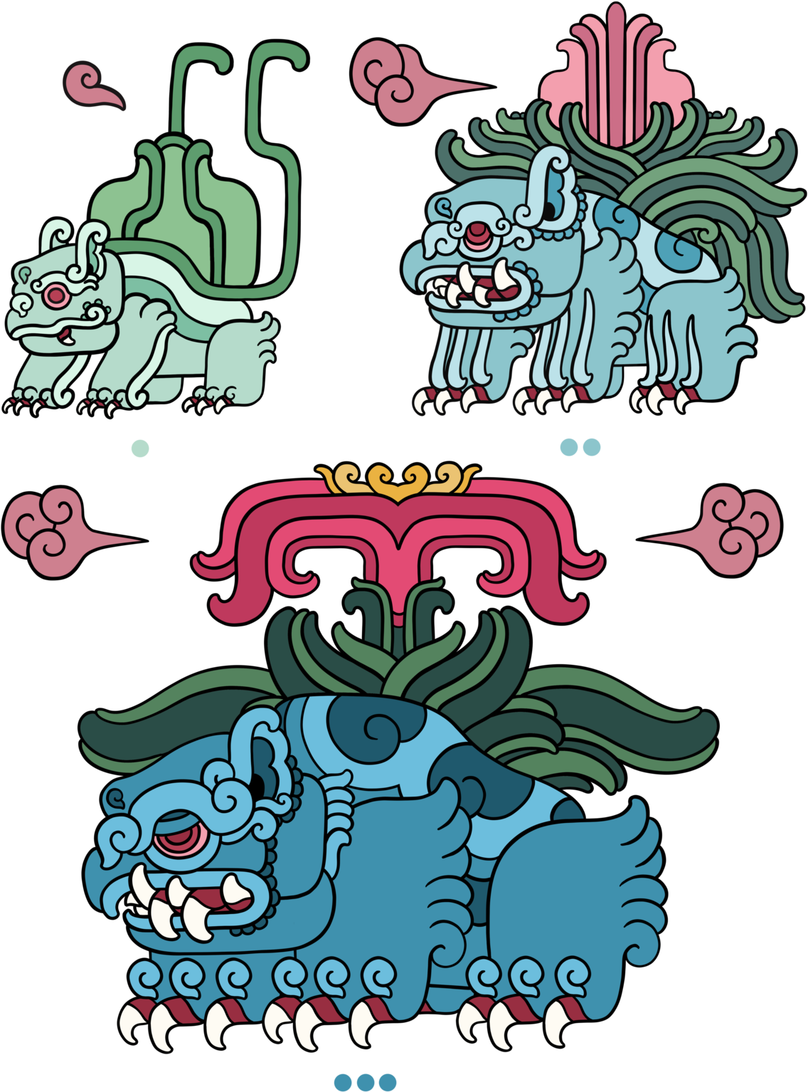 Digital Drawing Of The Pokemon Bulbasaur, Ivysaur And - Monarobot (1280x1600), Png Download