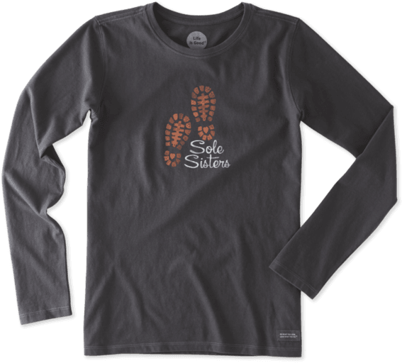Life Is Good Women's Crusher Long Sleeve Sole Sisters (570x570), Png Download