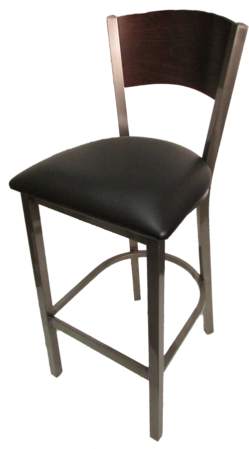 Oak Street Metal Frame Bar Stool Clear Coat With Birch - Oak Street Bar Stool, Solid Birch Plywood Back, Seat (900x900), Png Download