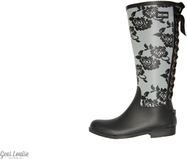 Gees Louise Lace Boot - Knee-high Boot (900x600), Png Download