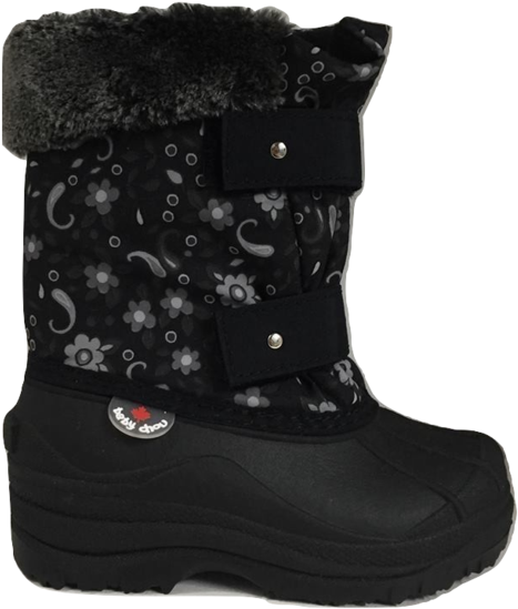 Hichaud Winter Boot Noir Print - Snow Boot (510x600), Png Download