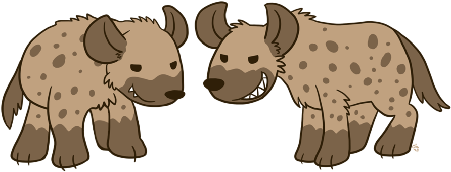 Goofy Spotted Hyenas By Raizy On Deviantart - Spotted Hyena Cartoon (900x360), Png Download