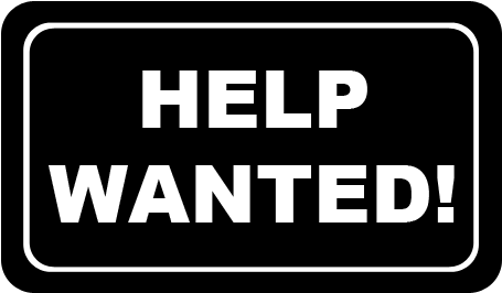 Help Wanted Black And White (457x367), Png Download