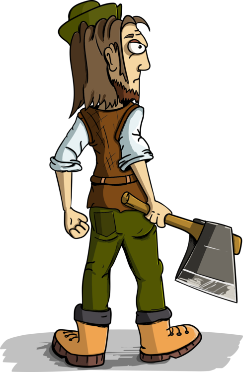 Lumberjack Axe Cartoon - Cartoon Lumberjack (489x749), Png Download