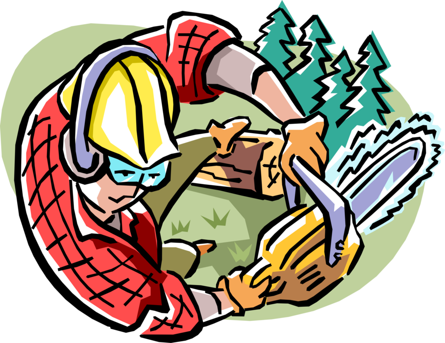 Vector Illustration Of Forestry Industry Lumberjack - Lumberjack (908x700), Png Download