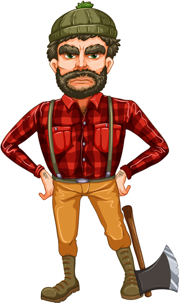 Profissões E Ofícios - Lumberjack .png (639x1024), Png Download