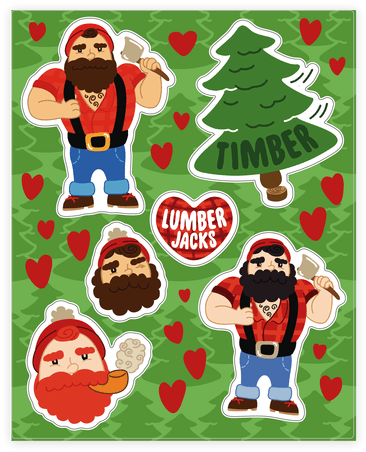 Lumberjack Love Sticker/decal Sheet - Sticker (484x484), Png Download
