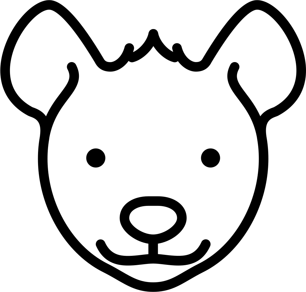 Png File Svg - Hyena Head Black And White (981x936), Png Download